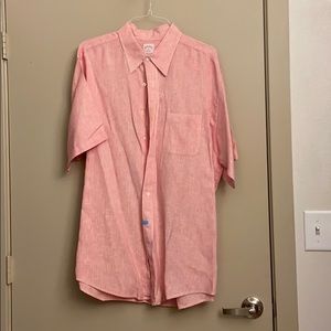 Linen pink and white shirt 👔
